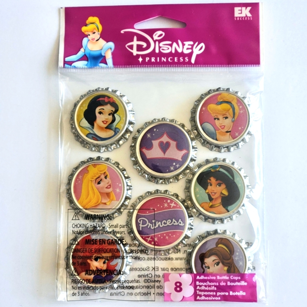 Disney Princess  bottle cap Sitcker Collage, Princess Collection, Scrapbooking